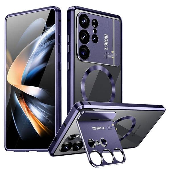 2025 New Magnetic Phone Cases For Samsung S25 Ultra Aromatherapy 360 Degree Protection Covers Invisible Stand Aluminum Alloy Bumper Phonecas