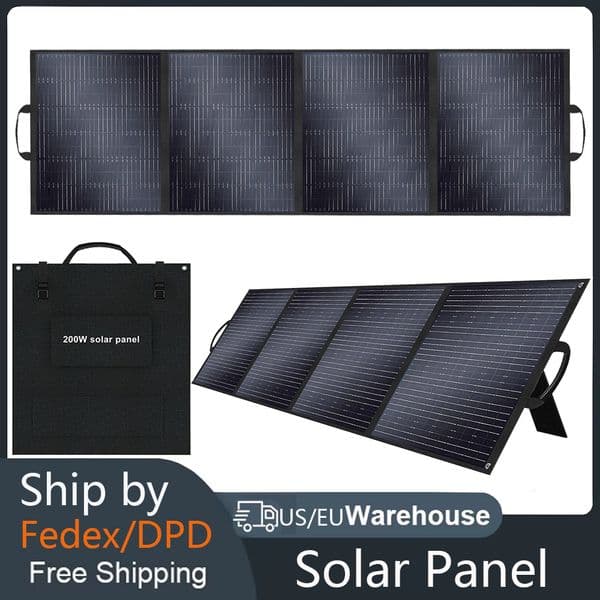 SOLARPLAY 200W Portable Foldable Solar Panel 18V Flexible Solar Panel for Family Camping Trip for Tourism Camping Power Station