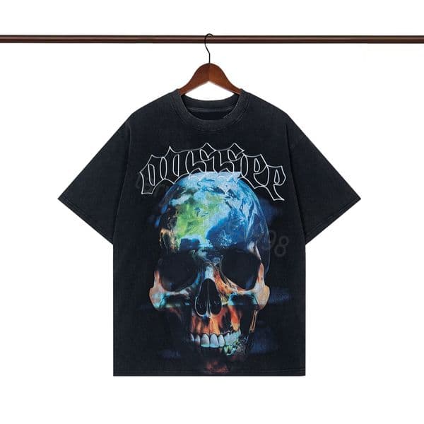 godspeed shirt mens designer t shirt hip hop Skull head Graffiti tee luxurys oversize cotton Street colorful graffiti Letter foil all print Vintage washed black tees