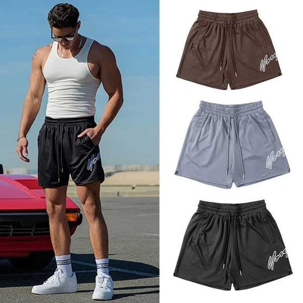 Men's Trend Mens Mesh Beach Swim Casual Shorts Man Quick Dry Loose Basketball Jogger Short Pants Gym Fiess Sport Running Sweatpants z250219