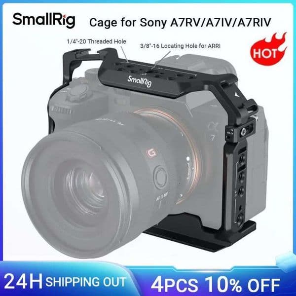 A7m4 Full DSLR Camera for Sony a7iv A7 IV / Alpha 7S III Advanced Cage Kit L-Bracket Baseplate -3667B