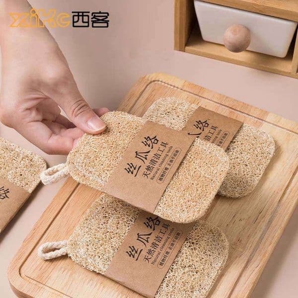 5 Pieces Natural Tool Dishwashing Brushing Oil Wiping Cloth Cleaning Cloth For Kitchen Good Luffa Noodles