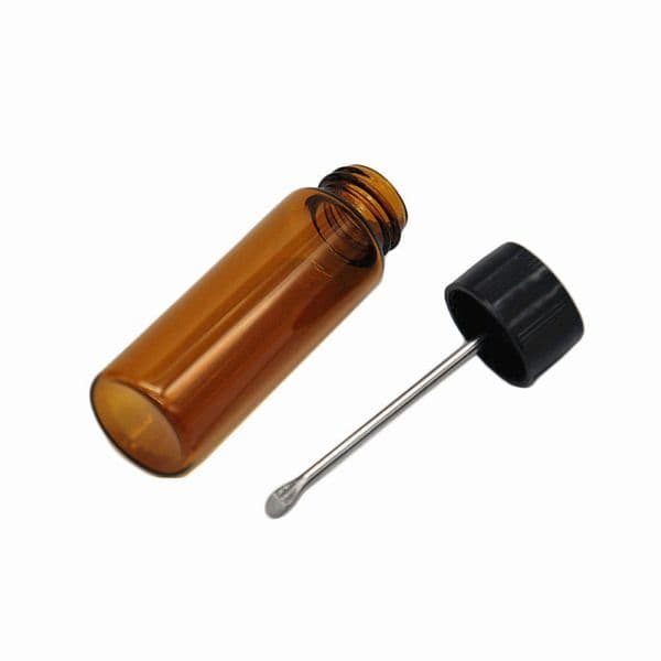 Portable Glass Medicine Sealed Box With Spoon Snuff Pill Pipe Bottle Nasal Storage Stash Jar Small Container Medicine Box Height 68mm