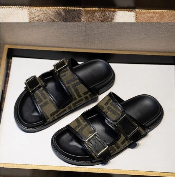 F652 Designer Best Quality Sliders Luxury Outwear Leisure Vacation beach flat bottom Slipper Genuine Leather Slippers for Parties Women Men size 35-42