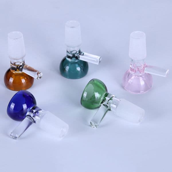 Horn Mouth Glass Bowls Smoking Accessories 6 Colors Thick Bowl Round Rod Handle Filter Glass Pipe High Borosilicate Products Dry Herb Tobacco Bowls