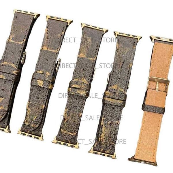 Designer Leather Watchband for iWatch 8 7 6 5 4 3 SE 38mm 40mm 41mm Replace Wrist Strap 42mm 44mm 45mm 49mm for Apple Watch band