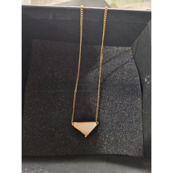 Designer's new triangle plate titanium steel necklace bracelet with fashionable and trendy temperament same as European and American celebrities