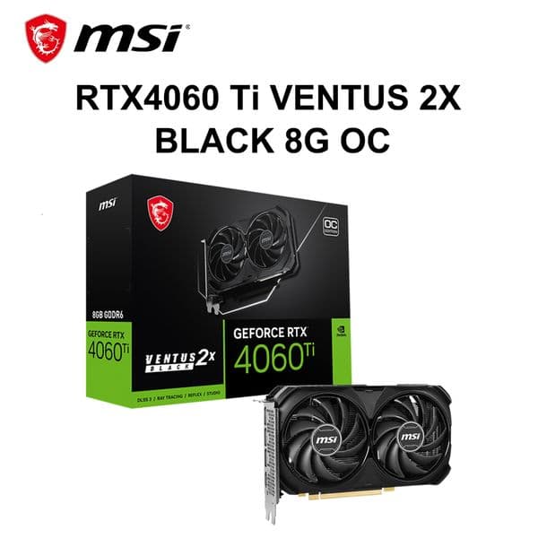 MSI RTX 4060ti VENTUS BLACK 2X 8G OC Gaming Graphics Card 4060 4060ti rtx 4060 ti 128-bit GDDR6 8Pin 5nm Desktop placa de video
