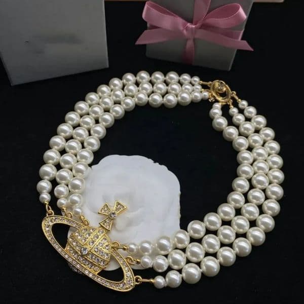 Women Jewelry Metal Fashion Designer Pearl necklace Gold Necklace Exquisite accessories Festive exquisite gifts