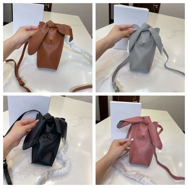 Designer Rabbit Cellphone Bag Leather Multi-colored cute mini crossbody Bag with Adjustable shoulder strap Cute girl must-have purse phone bag bucket bag