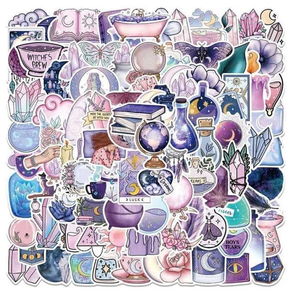 10/30/50/100pcs Witchy Stickers Apothecary Aesthetics Mystery Magic Moon Decals for Skateboard Water Bottle Phone Decor Kids Toy Aa779