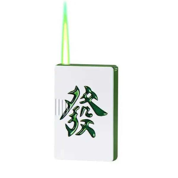 Chinese Mahjong Elements Windproof Green Flame Direct Charging Light Sliding Ignition Creative Personality W250227