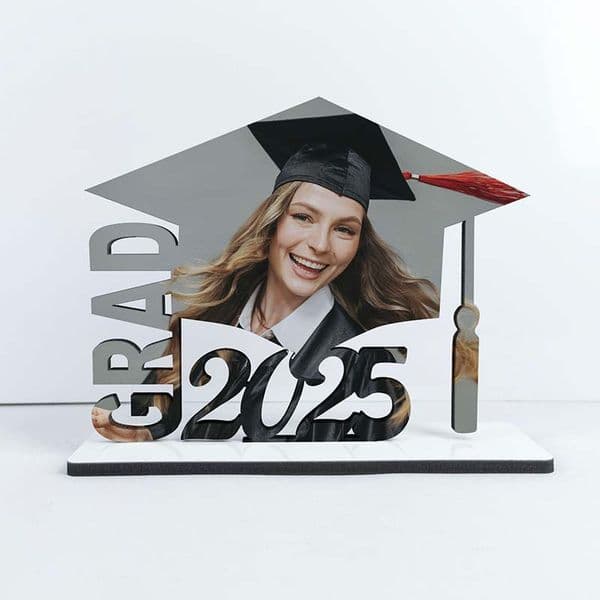 Graduation Decorations 2025 Photo Frame Grad Anniversary Blank Sublimation MDF Photo Frames DIY Gift Desktop Decor
