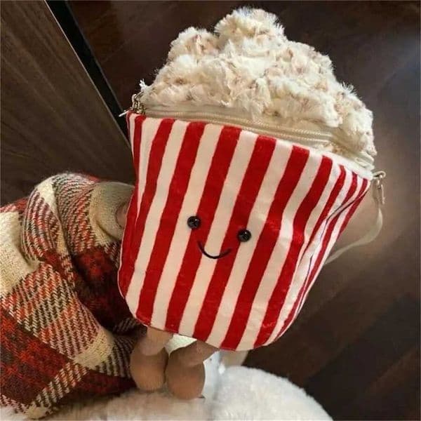 Jelly Cat Plush Food Series Kawaii Popcorn Shoulder Bag Backpack As A Surprise Holiday Gift Give To Friends Aa779