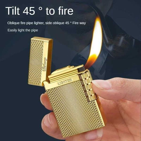 2024New Butane Inflatable Torch Lighter Fashion Cigarette Smoking Accessories Grinding Wheel Flint Flame Lighter Mens Gadgets W250227