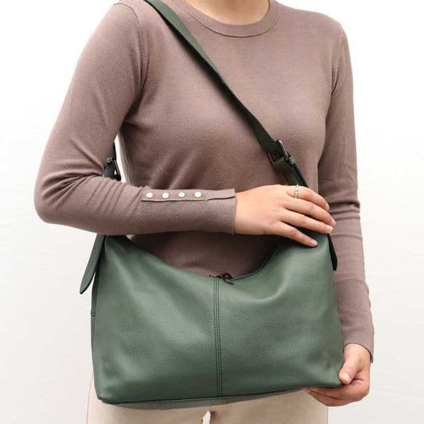 2025S Designer SC Women Cowhide Crossbody Bag Large Casual Purse Wide Strap Handbag Female Daily 100% Genuine Leather Hobo SackC250222 Shoulder crossbody bag