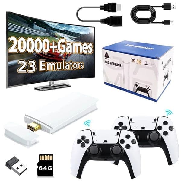 M15 4K gaming stick TV console 64G built-in 20000 retro handheld game consoles, high-definition video 2.4G dual wireless control