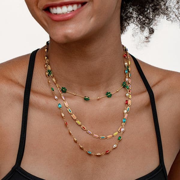 New Simple Colorful Eye Tassel Butterfly Single Layer Necklace Fashion Ins Style Clavicle Chain
