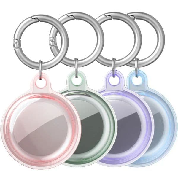 Transparent Airtag Cover Case Shell Keychain Holder Waterproof Full Cover Transparent Soft TPU Case For Apple Airtag Protector GPS Locator Case