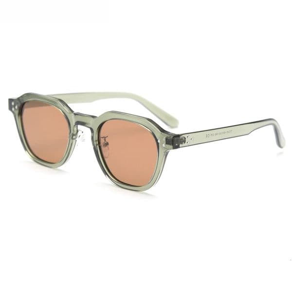 korean style retro sun glasses for women TR90 frame polygon polarized sunglasses uv400 male green brown 2025 summer
