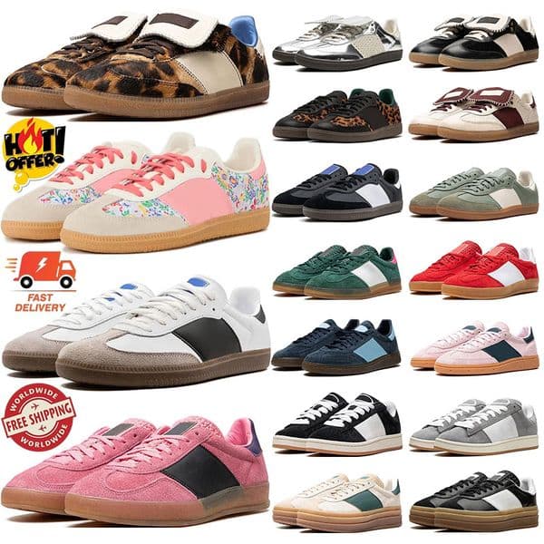 Free shipping designer casual shoes handball sneakers men women platform Black White Gum Blue Pink Bury suede leather mens trainers outdoor tennis size 36-45