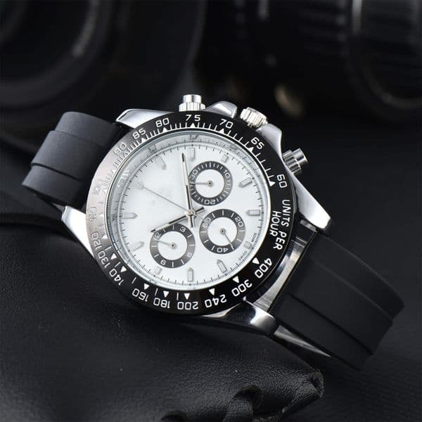 Mens DAY TONA Automatic quartz Movement watch multifunction Wristwatch Designers Men Watches Stainless Steel Strap Gold Wristwatches Montre de luxe #216