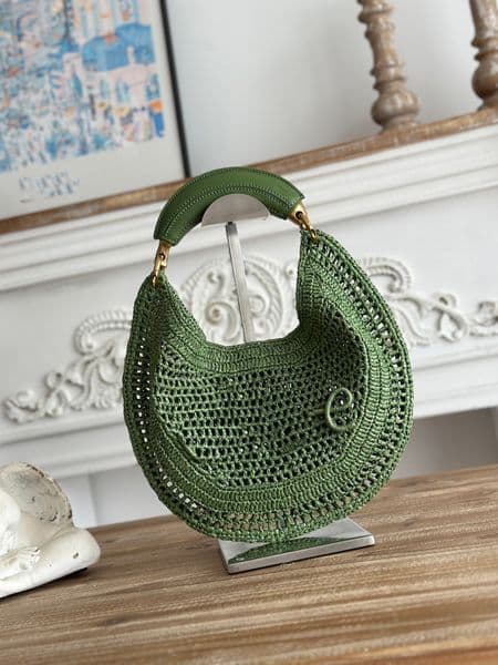 10A Mirror quality bag Summer Banana Hobo In Straw Luxury Designer Soft Genuine Leather Shoulder Magnetic Closure Clutch Bag Handbag
