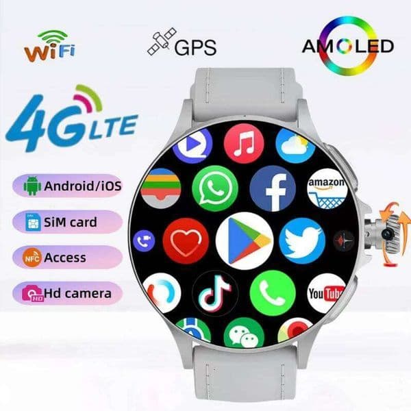 4G 5G Full Network Smart Watch Android 10.0 GT200 1.95 ''750 * 750 HD Resolution Scalable Rotating Camera Touch Coding