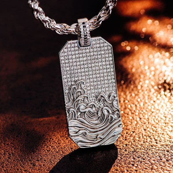 New Arrivals Bulk Stock Big Picture Hip Hop Pendant DEF Moissanite Diamond Pendant 925 Sterling Silver Smooth Back Design for Men Hip Hop Necklace
