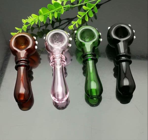 Smoke Pipes Hookah Bong Glass Rig Oil Water Bongs Colored 2-wheel concave glass pipe