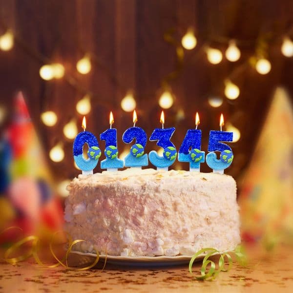 1PCS Children's Number Birthday Candles 0-9 Number Blue Birthday Soccer Ball Candle for Boy Party Cake Topper Decoration