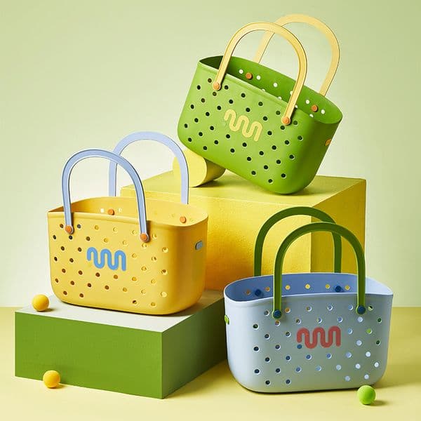Handheld Bath Basket Inner Box Leachable Grocery Basket Bathroom Housewares Storage Basket Bathhouse Toy Snack Plastic Organizer