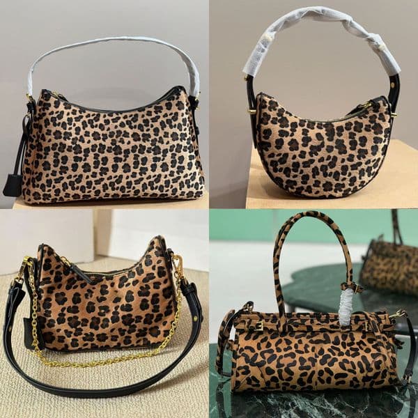 new aimee medium printed leather shoulder bag luxury designer arque mini bag leopard print crossbody metal hardware tote women messenger bag 10A handbag