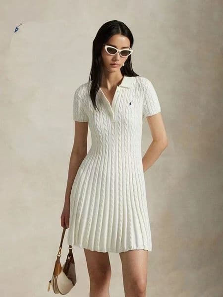 dress dresses Womens designer fashion sexy luxury knitted top Warhorse embroidery elastic polo casual dresses