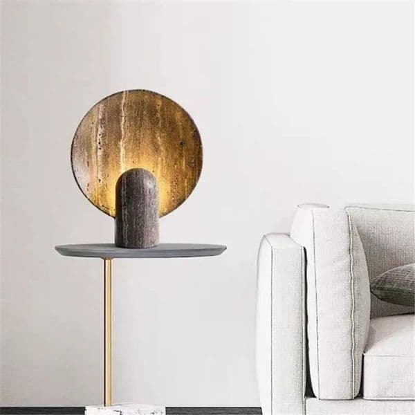Creative Cave Stone Table Lamp living room brown wabi sabi resin lighting minimalist luxury desk lamp bedroom beside lamp W250607