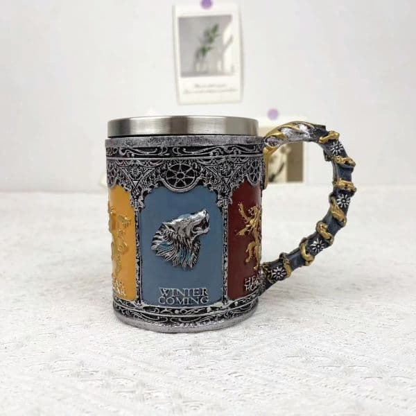 1P Movie and TV merchandise with ice and fire song stainless steel high footed cup creative bar drink juice cup home decoration