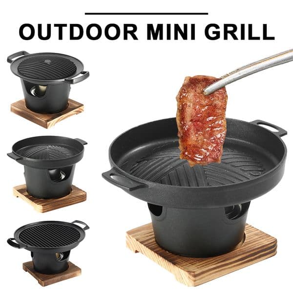 Mini BBQ Alcohol Stove Barbecue Grill Detachable Japanese One Person Cooking Oven Non-Stick Japanese Alcohol Stove Hibachi Grill