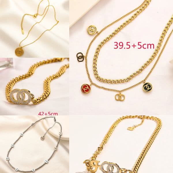 Gold Plated Dia Necklaces Birthday Travel Boutique Stainless Steel Geometry Designer Jewelry Design Gifts for Women Charming Necklace