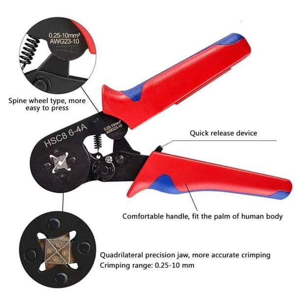 Ferrule Crimping Tool Hsc8 6-4/6-6 Crimper Plier For Wire End Crimp Tube Terminals Electrical Circuit Repair
