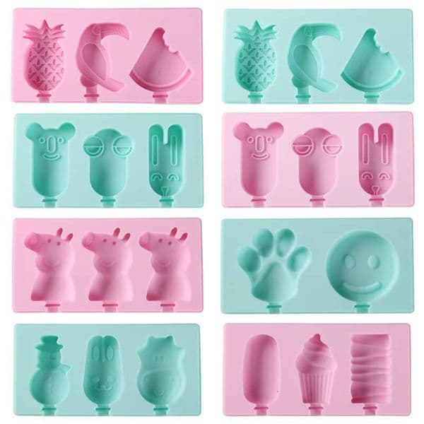 Silicone Ice Cream with Lid and Sticks DIY Popsicle Mould Artifact Fruit Animal Shape High Huality Pastry Mold Kitchen tool ice maker