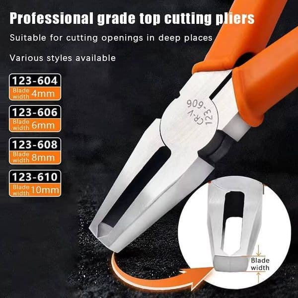 Plastic Pliers 90 Degree Double-Edged 4/6/10mm Flush Jaw CR-V Tip Cutter Cutting Electrician Hand Tools For Sprue Burrs tues