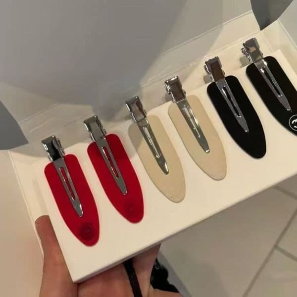 new 6pcs white red black classic letters designer for women girls hot summer fringe clip clips hairclips holiday hair pin accessories CC
