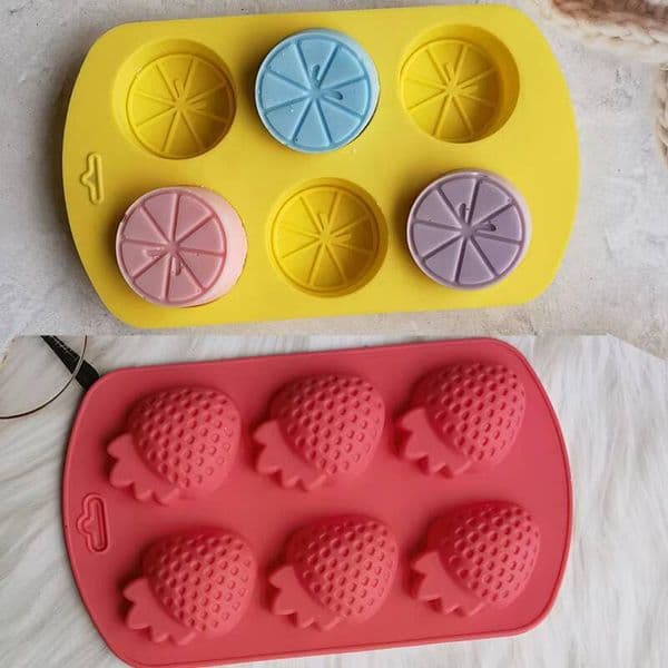 ice maker Fruit Ice Cube Form Candy Silicone Mold Strawberry Watermelon Lemon Orange Slice Chocolate Mould Wax Melts Cake Decoration Tools