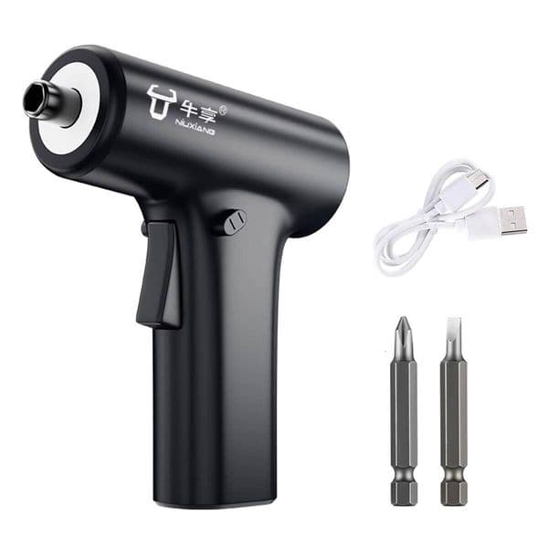Electric 3.6V USB Small Power Cordless & Rechargeable Screwdriver with Driver Bit Set