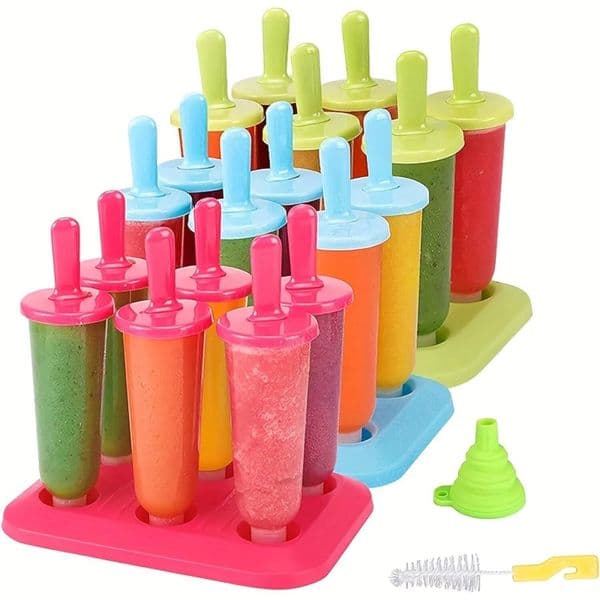 ice maker 1 Set of Creative, BPA-Free Plastic Popsicle Molds Make Healthy, Fun Ice Cream and Treats at - Safety-Ensured, Easy-to-Use,