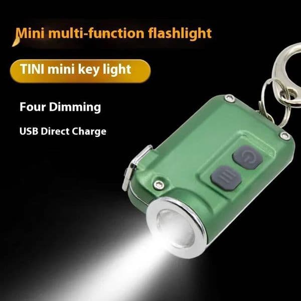 Mini Keychain Led Glowing Small Strong Light Ultra-Light Portable Flashlight Titanium toothpick Mre