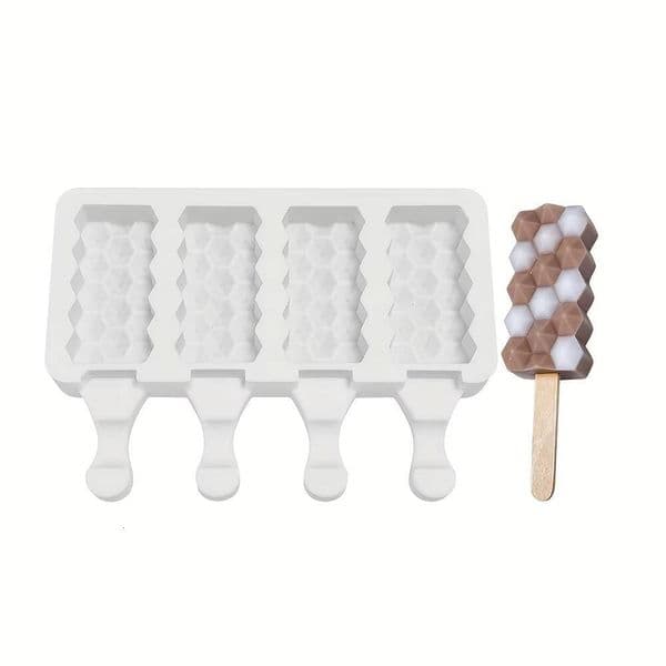 ice maker 1pc, Creative Silicone Honeycomb Popsicle Chocolate Baking Mold, Ice Cream Mo