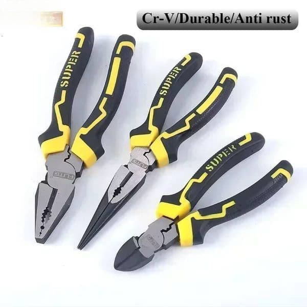 6/8 Inch Wire Multifunctional Sharp Stripping Pliers Diagonal Plier Vice Rubber Handle Labor-saving Hardware Tools