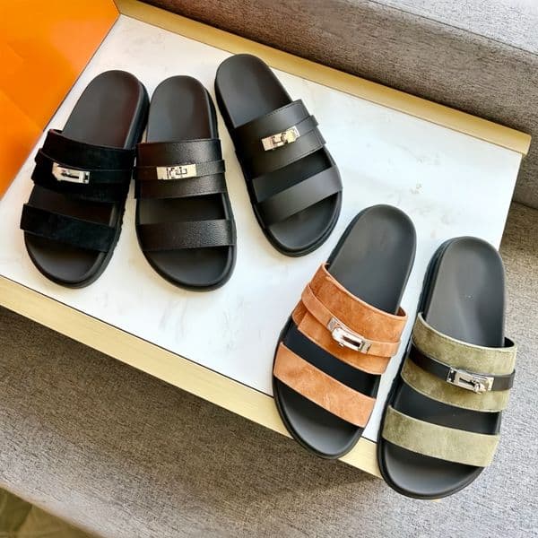 Womens Mens Mule Flat slide orange Slipper Designer Sandal Sac luxe femme Pool sliders Summer Beach Shoe Luxury Casual Outdoor comfort suede Leather walk run Sandale