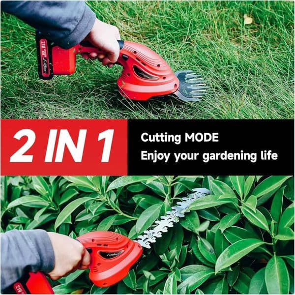 Shrub Shears,21 1 Cordless,2 In V Electric Hedge Grass Cutter Bush Trimmer With 2 PCS